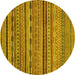 Round Oriental Yellow Modern Rug, abs2316yw