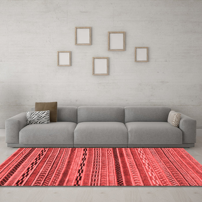 Modern Red Washable Rugs