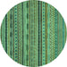 Round Oriental Turquoise Modern Rug, abs2316turq