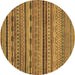 Round Oriental Brown Modern Rug, abs2316brn