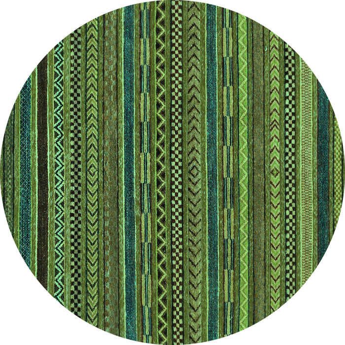 Round Machine Washable Oriental Turquoise Modern Area Rugs, wshabs2317turq