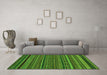 Machine Washable Oriental Green Modern Area Rugs in a Living Room,, wshabs2317grn