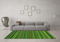 Machine Washable Oriental Green Modern Rug, wshabs2317grn