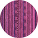 Round Oriental Purple Modern Rug, abs2317pur