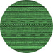 Round Oriental Emerald Green Modern Rug, abs2317emgrn