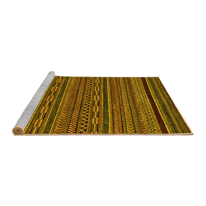 Sideview of Machine Washable Oriental Yellow Modern Rug, wshabs2317yw