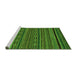 Sideview of Machine Washable Oriental Green Modern Area Rugs, wshabs2317grn