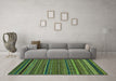 Machine Washable Oriental Turquoise Modern Area Rugs in a Living Room,, wshabs2317turq