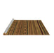 Sideview of Machine Washable Oriental Brown Modern Rug, wshabs2317brn