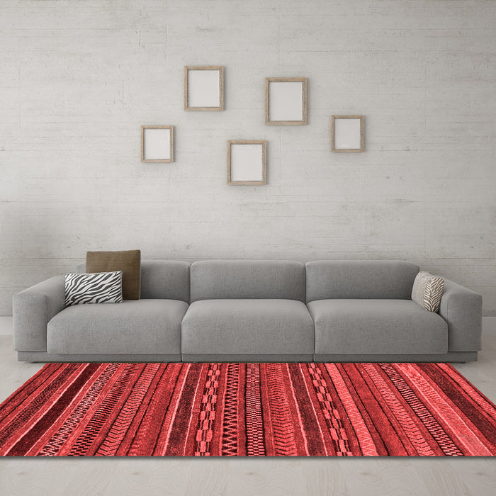 Modern Red Washable Rugs
