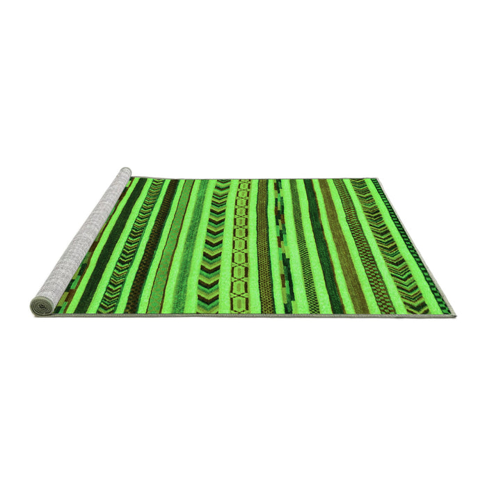 Sideview of Machine Washable Oriental Green Modern Area Rugs, wshabs2318grn