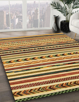 Abstract Orange Oriental Rug in Family Room, abs2318