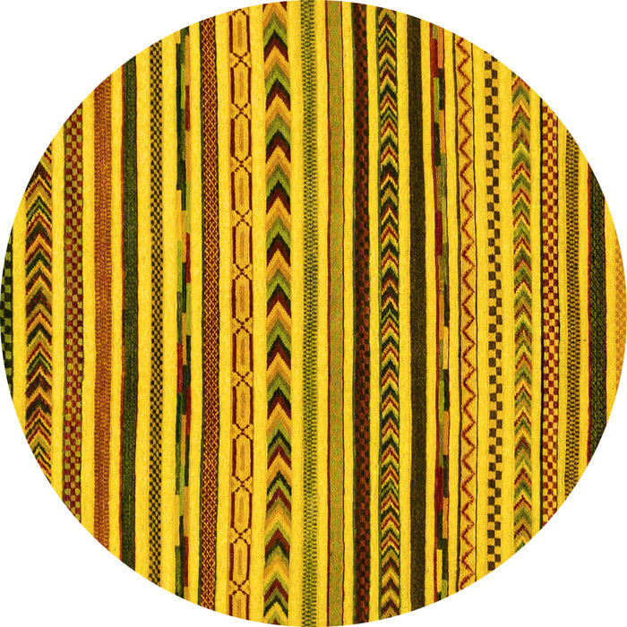 Round Oriental Yellow Modern Rug, abs2318yw