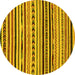 Round Oriental Yellow Modern Rug, abs2318yw