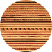 Round Oriental Orange Modern Rug, abs2318org