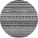 Round Machine Washable Oriental Gray Modern Rug, wshabs2318gry