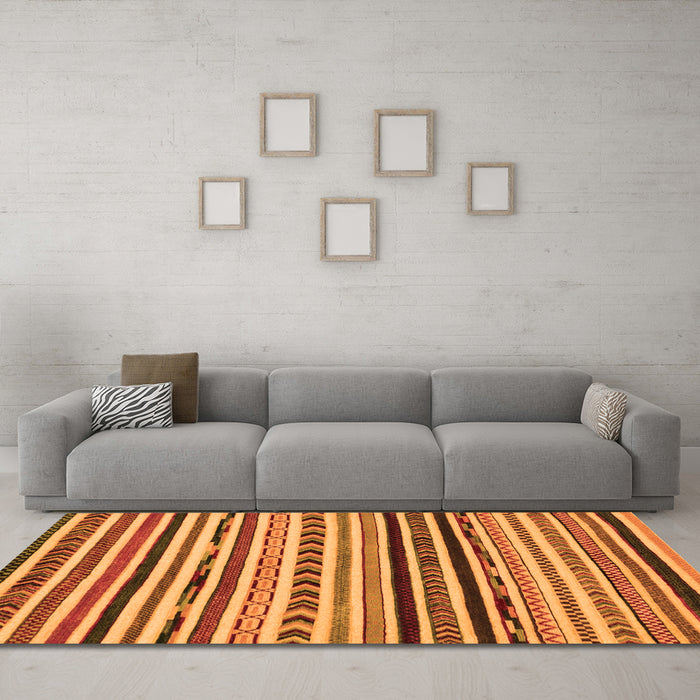 Machine Washable Oriental Orange Modern Area Rugs in a Living Room, wshabs2318org