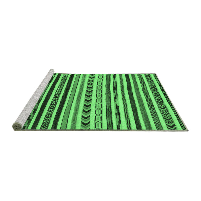 Sideview of Machine Washable Oriental Emerald Green Modern Area Rugs, wshabs2318emgrn