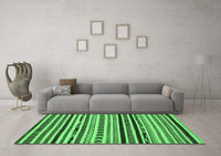 Machine Washable Oriental Emerald Green Modern Rug, wshabs2318emgrn