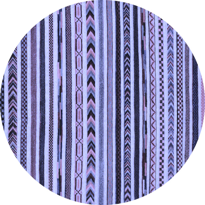 Round Machine Washable Oriental Blue Modern Rug, wshabs2318blu
