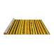 Sideview of Machine Washable Oriental Yellow Modern Rug, wshabs2318yw