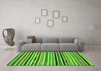 Machine Washable Oriental Green Modern Rug, wshabs2318grn