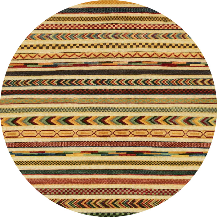 Round Machine Washable Abstract Orange Rug, wshabs2318