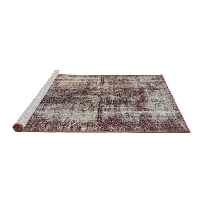 Sideview of Machine Washable Abstract Rosy-Finch Purple Rug, wshabs2319