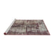 Sideview of Machine Washable Abstract Rosy-Finch Purple Rug, wshabs2319