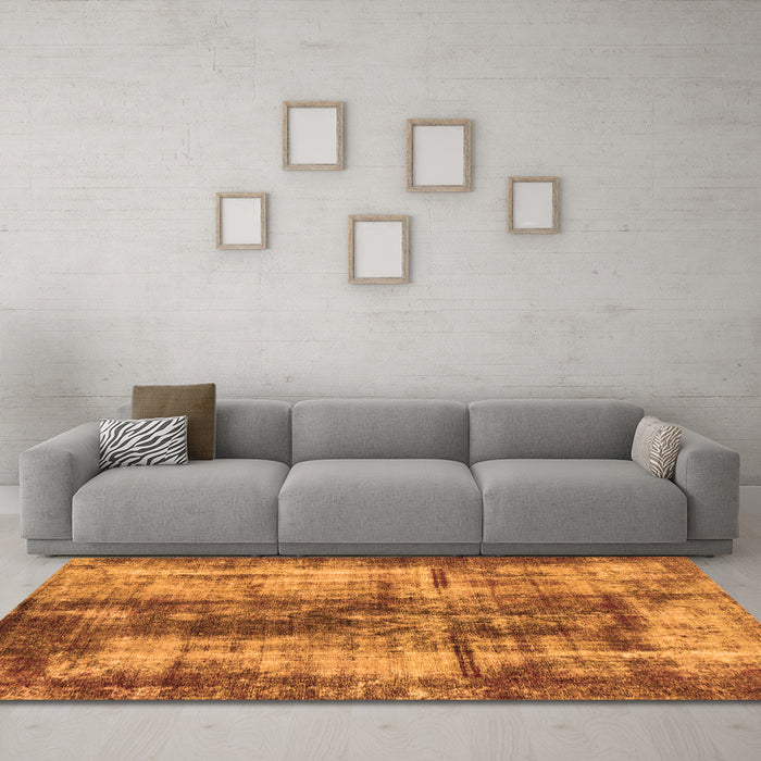 Machine Washable Oriental Orange Modern Area Rugs in a Living Room, wshabs2319org