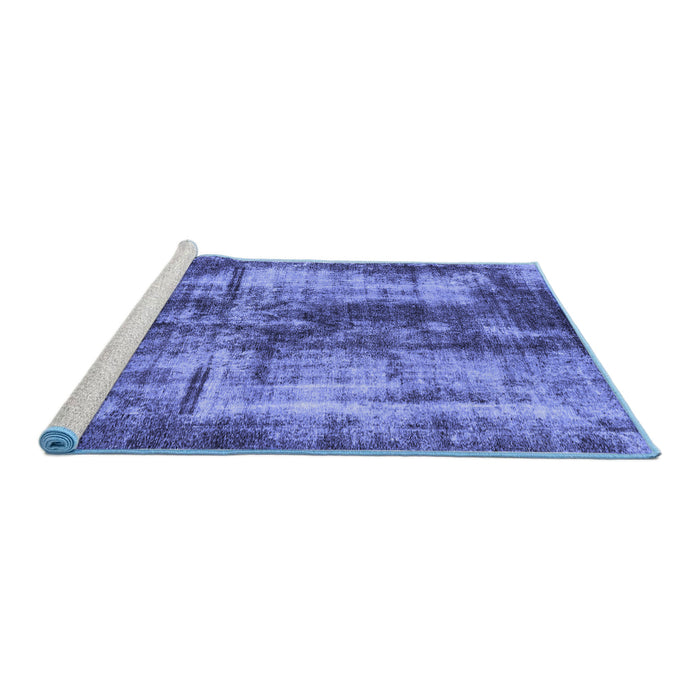 Sideview of Machine Washable Oriental Blue Modern Rug, wshabs2319blu