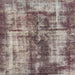 Square Machine Washable Abstract Rosy-Finch Purple Rug, wshabs2319