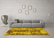 Machine Washable Oriental Yellow Modern Rug in a Living Room, wshabs2319yw