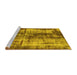 Sideview of Machine Washable Oriental Yellow Modern Rug, wshabs2319yw