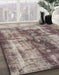 Abstract Rosy Purple Oriental Rug in Family Room, abs2319