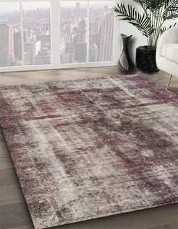 Machine Washable Abstract Rosy-Finch Purple Rug in a Family Room, wshabs2319