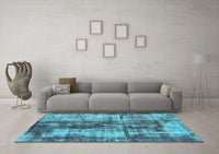 Machine Washable Oriental Light Blue Modern Rug, wshabs2319lblu