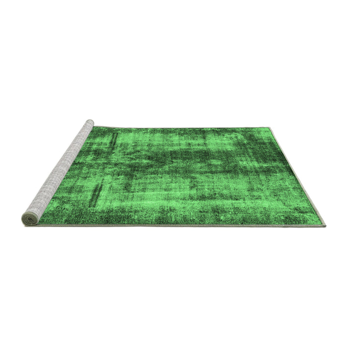 Sideview of Machine Washable Oriental Emerald Green Modern Area Rugs, wshabs2319emgrn