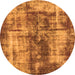 Round Oriental Orange Modern Rug, abs2319org