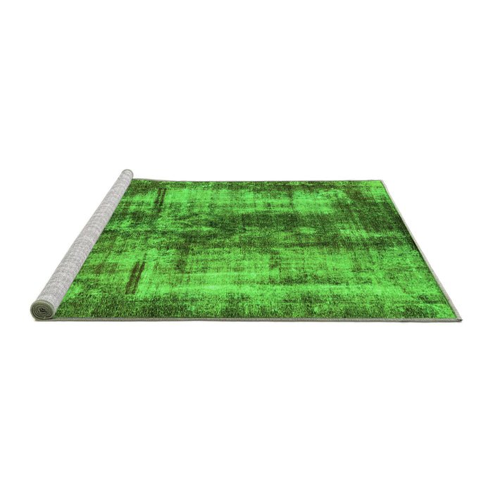 Sideview of Machine Washable Oriental Green Modern Area Rugs, wshabs2319grn