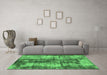 Machine Washable Oriental Emerald Green Modern Area Rugs in a Living Room,, wshabs2319emgrn