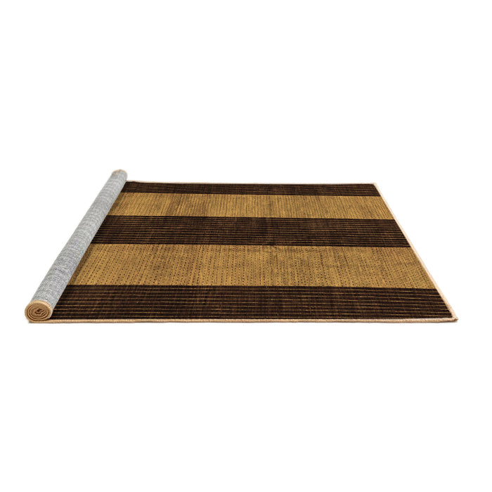 Sideview of Machine Washable Abstract Brown Modern Rug, wshabs231brn