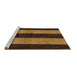 Sideview of Machine Washable Abstract Brown Modern Rug, wshabs231brn