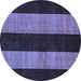 Round Abstract Blue Modern Rug, abs231blu