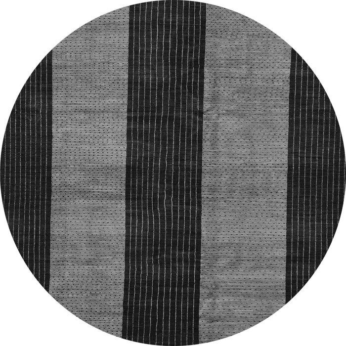 Round Machine Washable Abstract Gray Modern Rug, wshabs231gry