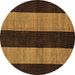 Round Abstract Brown Modern Rug, abs231brn