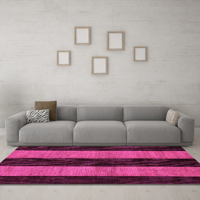 Machine Washable Abstract Pink Modern Rug in a Living Room, wshabs231pnk