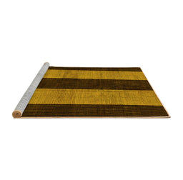 Sideview of Machine Washable Abstract Yellow Modern Rug, wshabs231yw