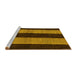 Sideview of Machine Washable Abstract Yellow Modern Rug, wshabs231yw