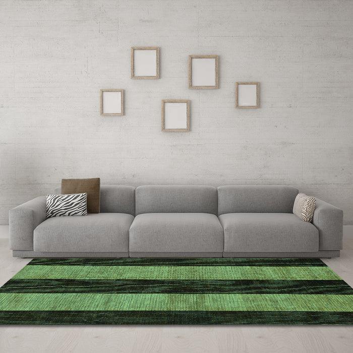 Machine Washable Abstract Turquoise Modern Area Rugs in a Living Room,, wshabs231turq